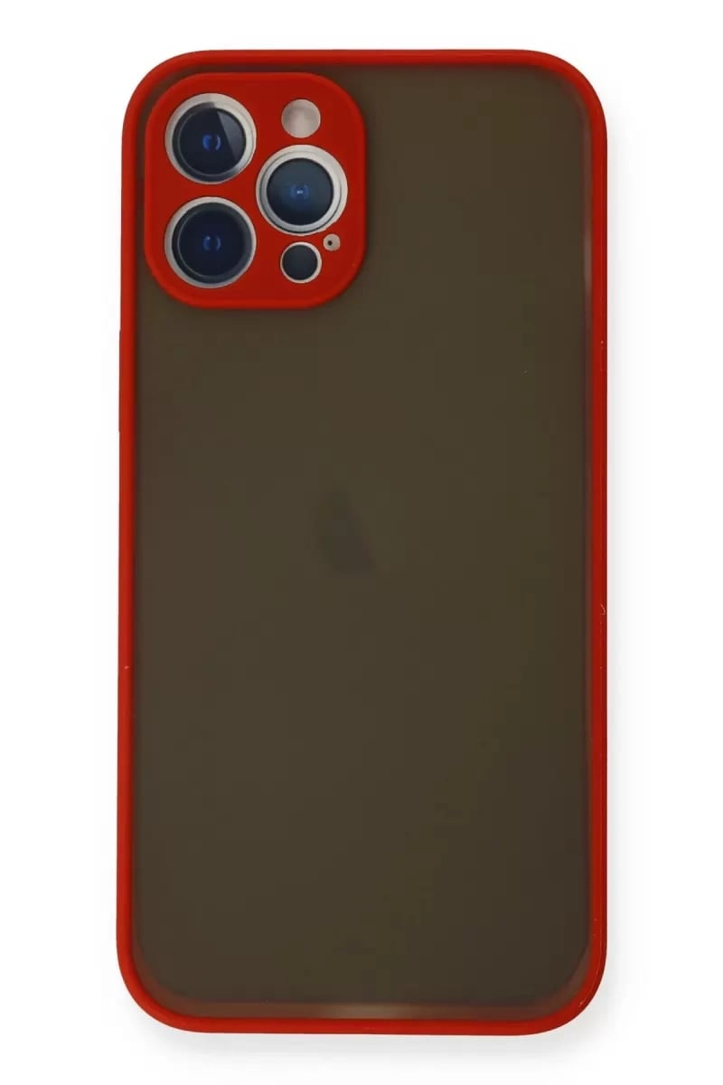 Apple iPhone 12 Pro Kılıf Montreal Silikon Kapak - Kırmızı