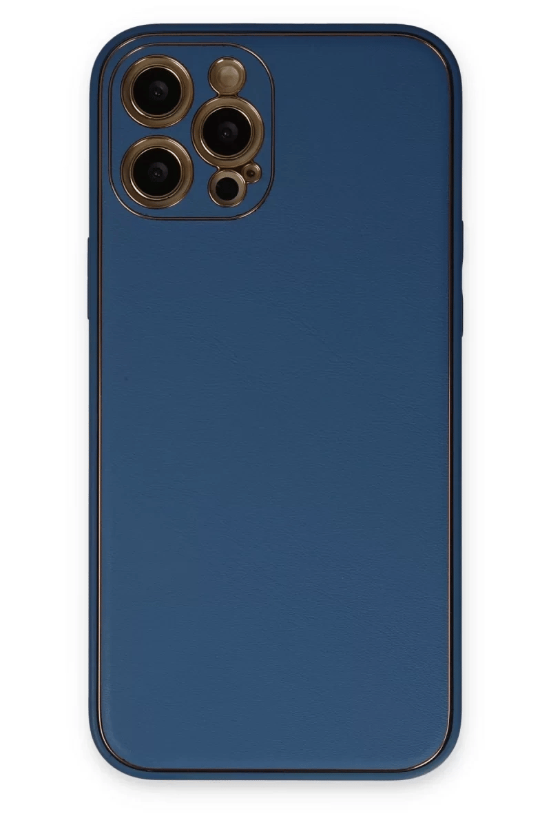 Apple iPhone 12 Pro Max Kılıf Coco Deri Silikon Kapak - Açık Mavi