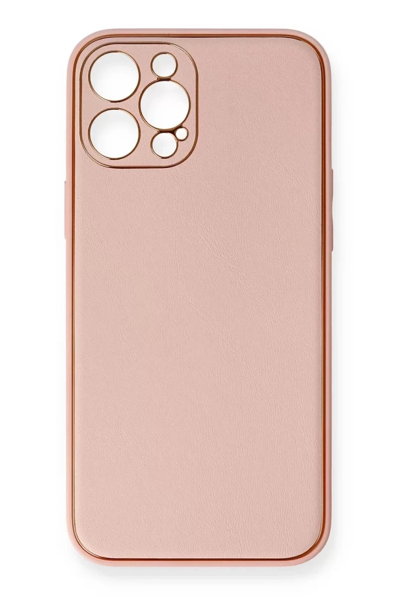 Apple iPhone 12 Pro Max Kılıf Coco Deri Silikon Kapak - Pembe