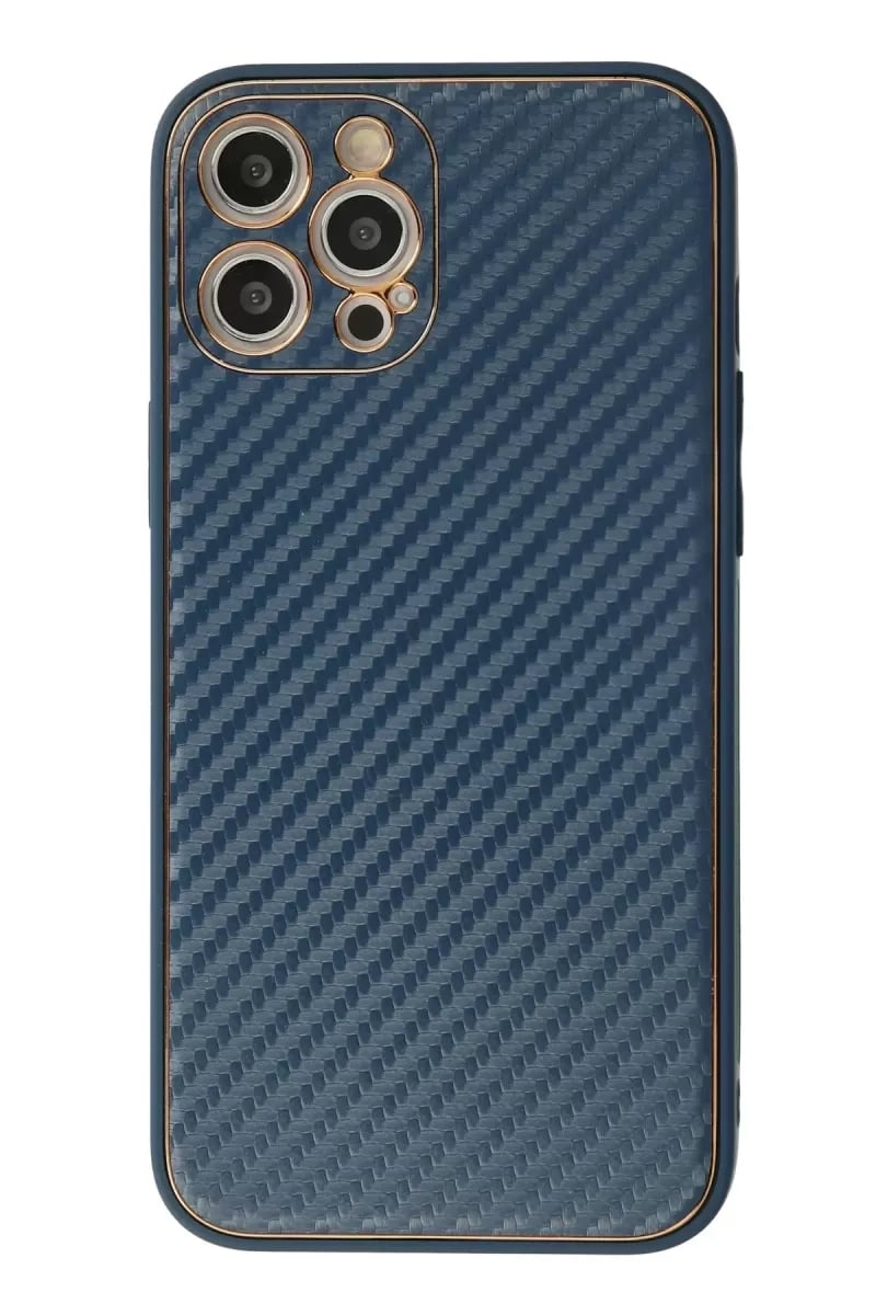 Apple iPhone 12 Pro Max Kılıf Coco Karbon Silikon - Mavi