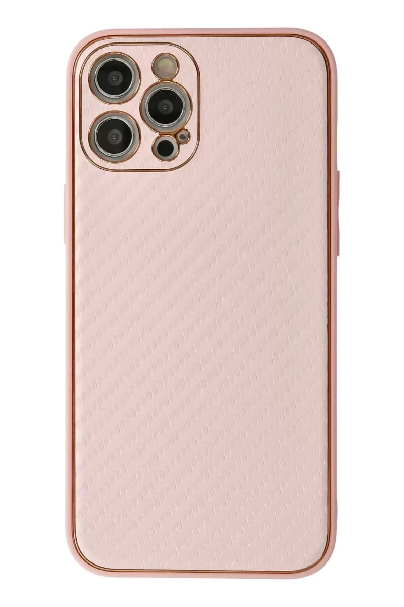 Apple iPhone 12 Pro Max Kılıf Coco Karbon Silikon - Pembe