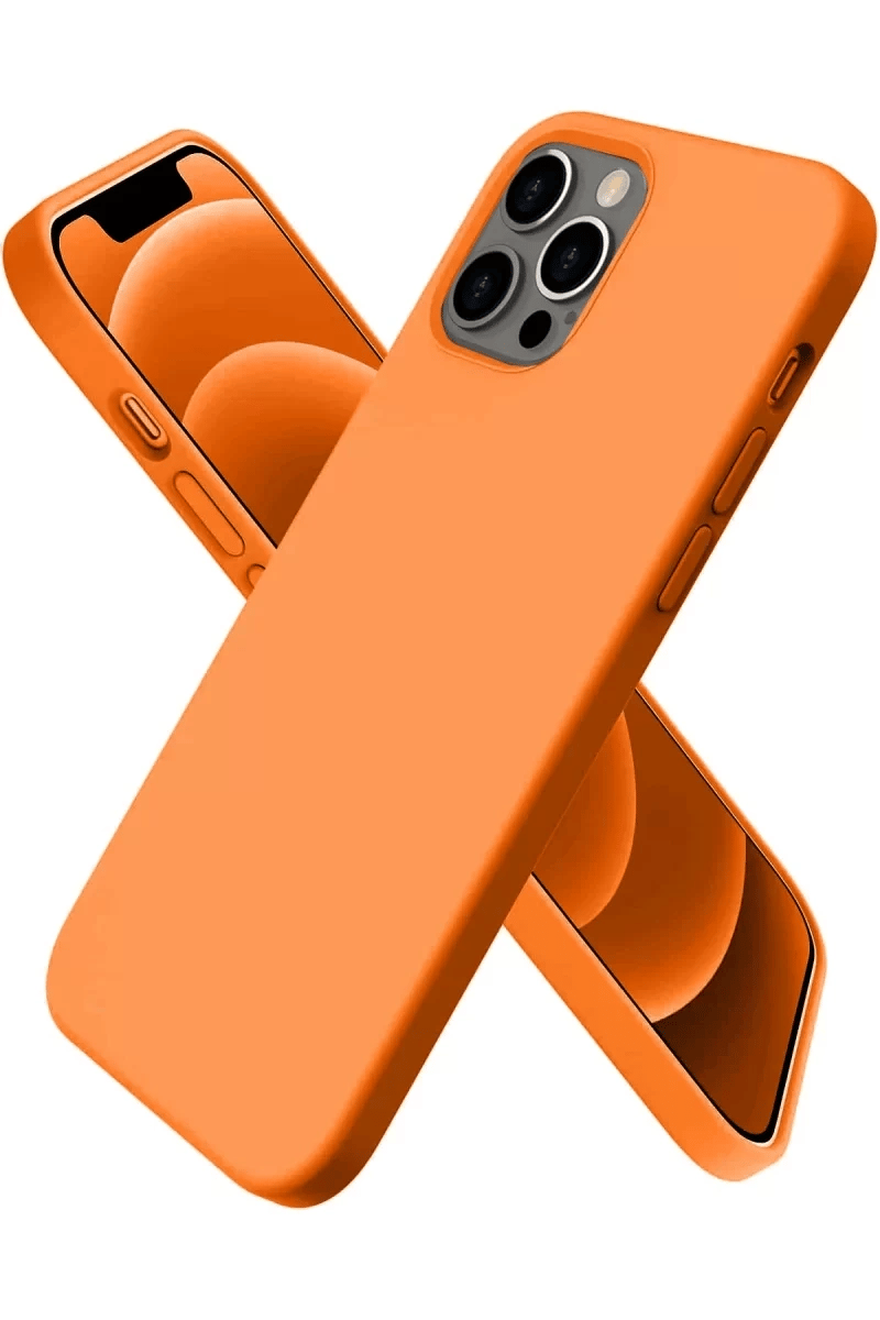 Apple iPhone 12 Pro Max Kılıf First Silikon - Turuncu