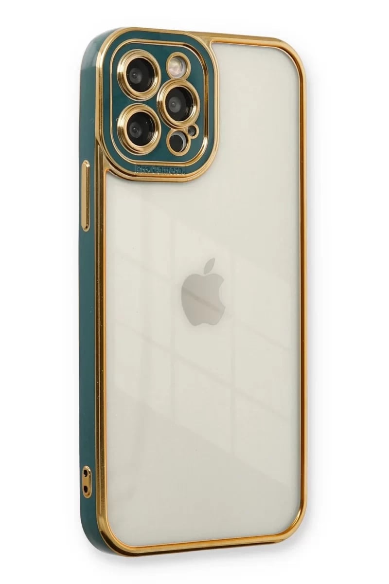 Apple iPhone 12 Pro Max Kılıf Liva Lens Silikon - Yeşil
