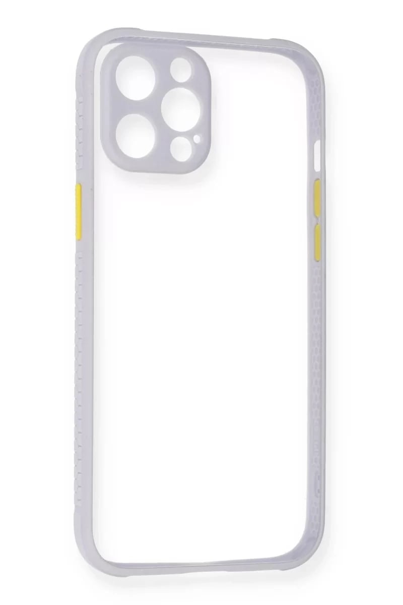 Apple iPhone 12 Pro Max Kılıf Miami Şeffaf Silikon - Lila