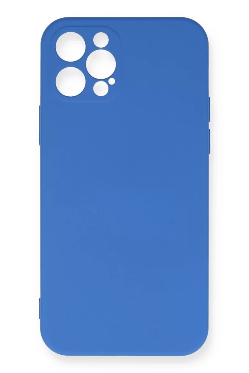 Apple iPhone 12 Pro Max Kılıf Nano içi Kadife Silikon - Mavi