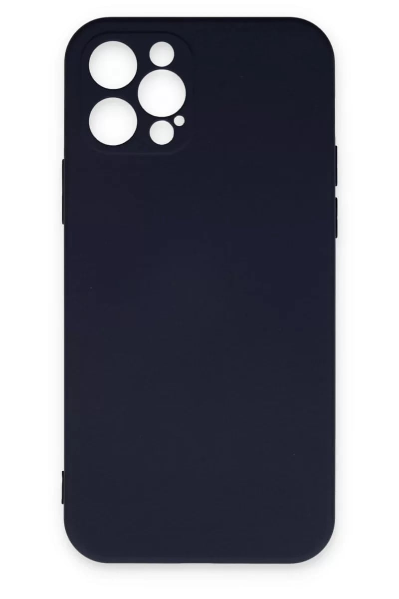 Apple iPhone 12 Pro Max Kılıf Nano içi Kadife Silikon - Lacivert