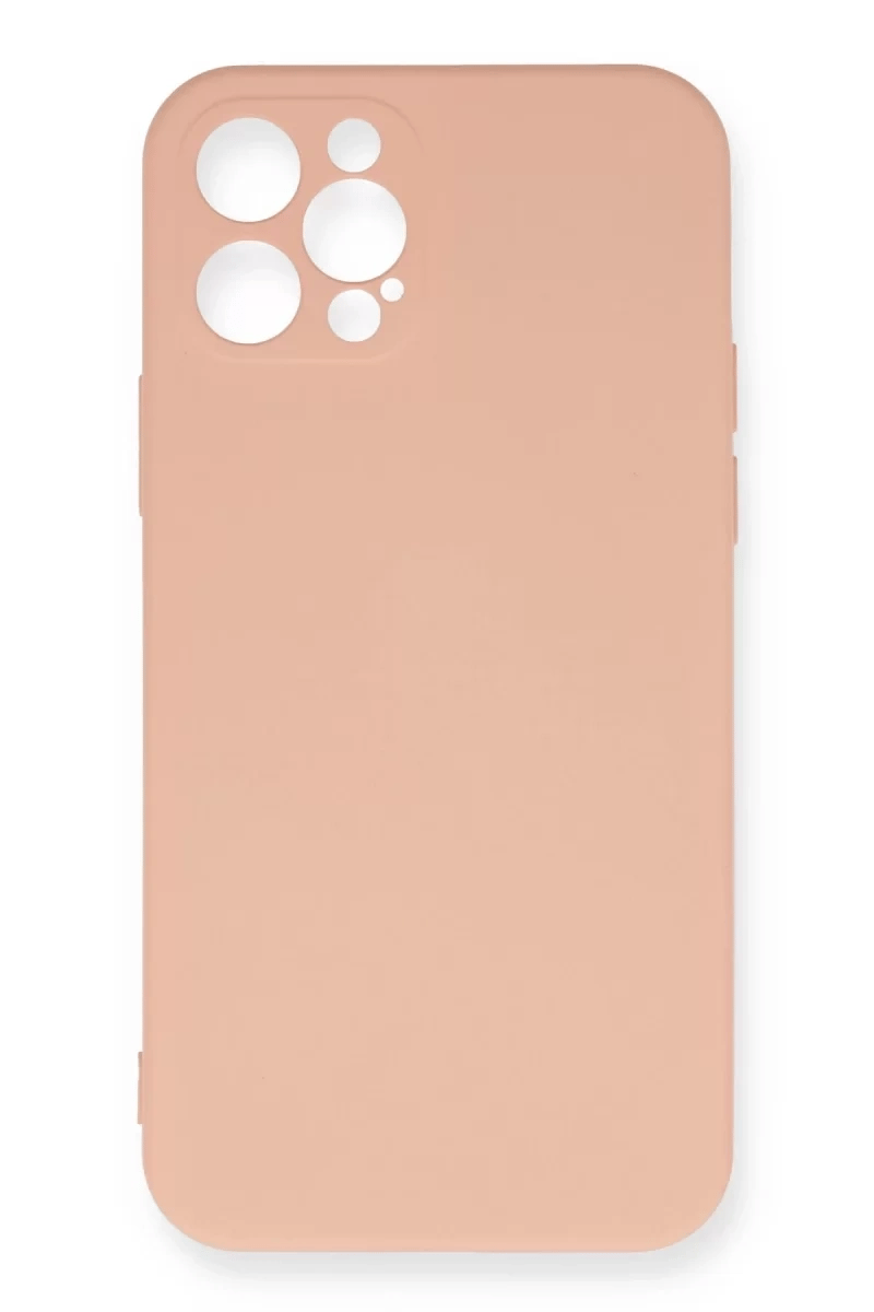 Apple iPhone 12 Pro Max Kılıf Nano içi Kadife Silikon - Pudra