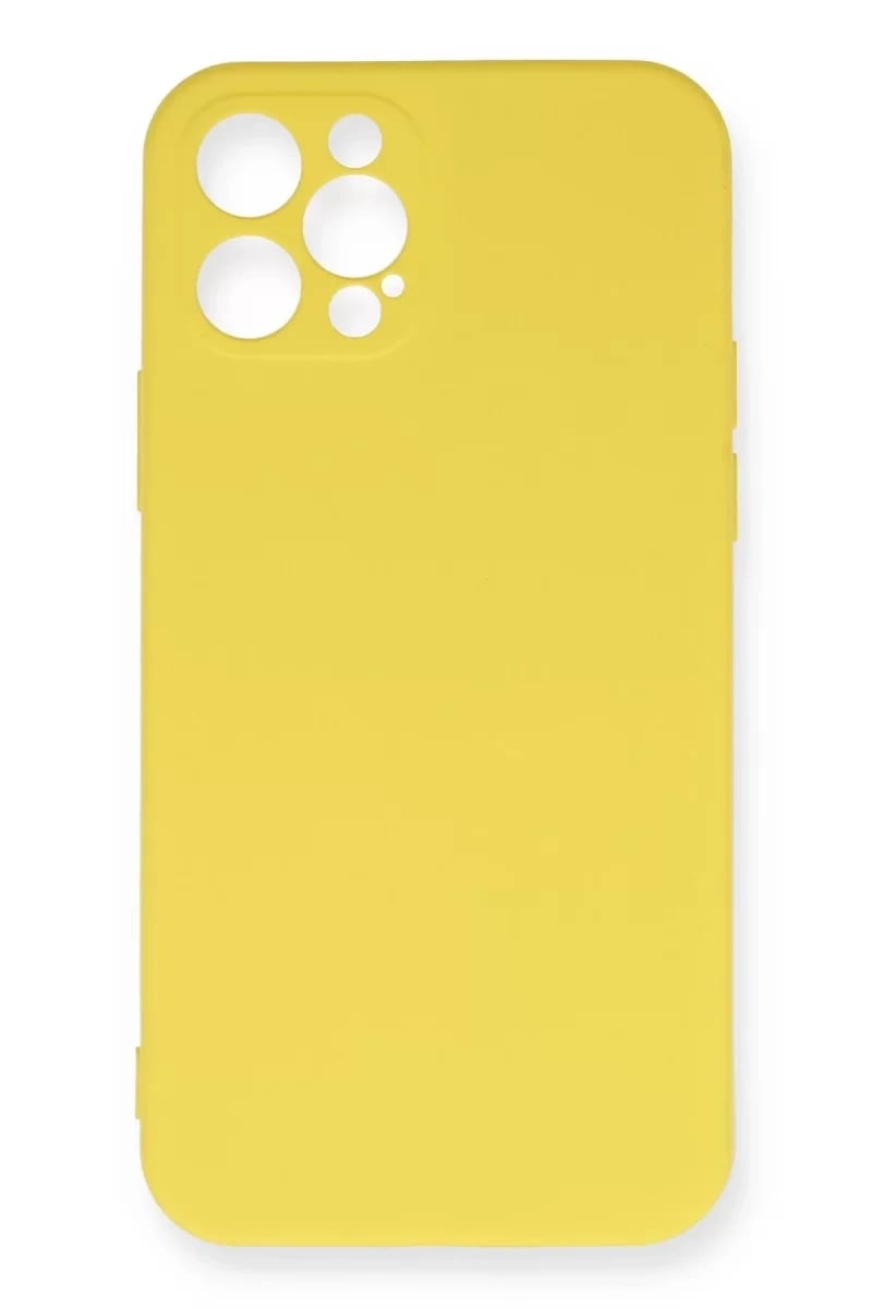 Apple iPhone 12 Pro Max Kılıf Nano içi Kadife Silikon - Sarı