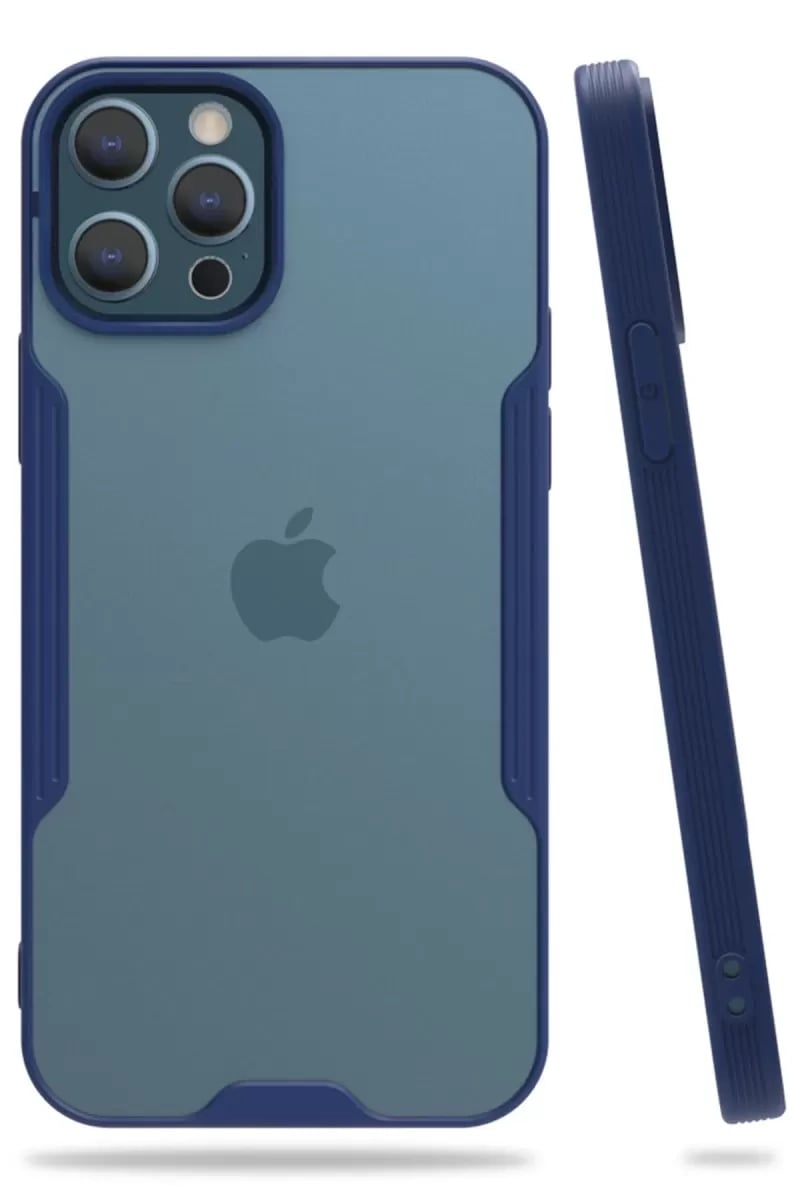 Apple iPhone 12 Pro Max Kılıf Platin Silikon - Lacivert