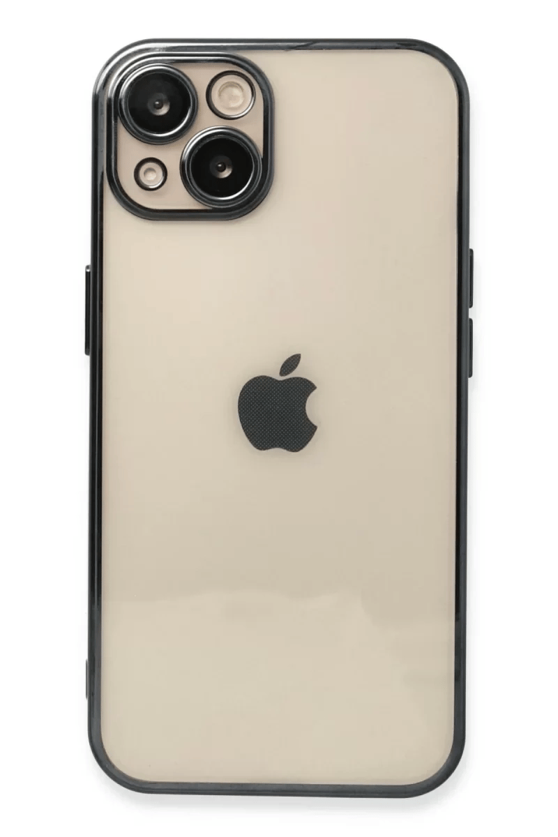 Apple iPhone 13 Kılıf Lensli Silikon - Siyah