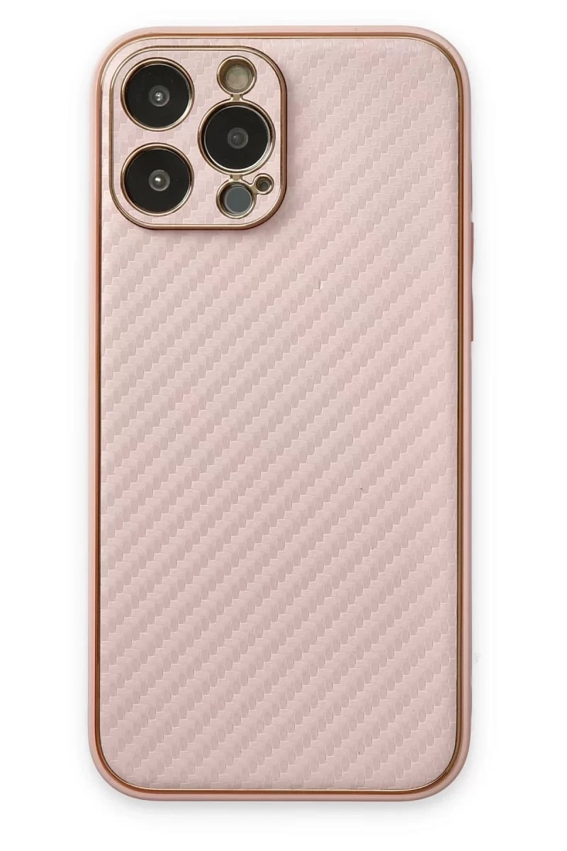 Apple iPhone 13 Pro Kılıf Coco Karbon Silikon - Pembe