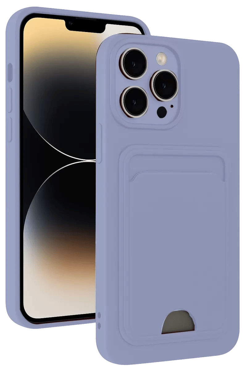 Apple iPhone 13 Pro Kılıf Kelvin Kartvizitli Silikon - Lila