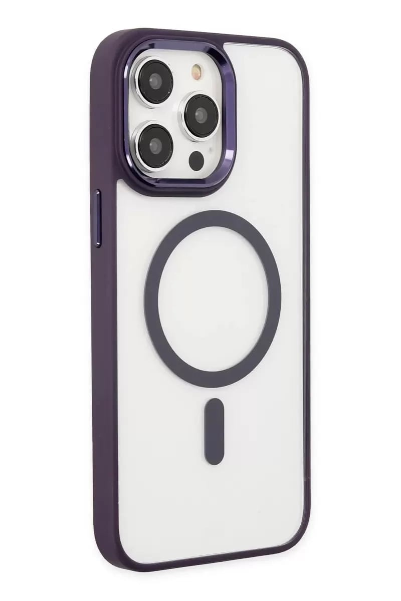 Apple iPhone 13 Pro Kılıf Room Magneticsafe Silikon - Derin Mor