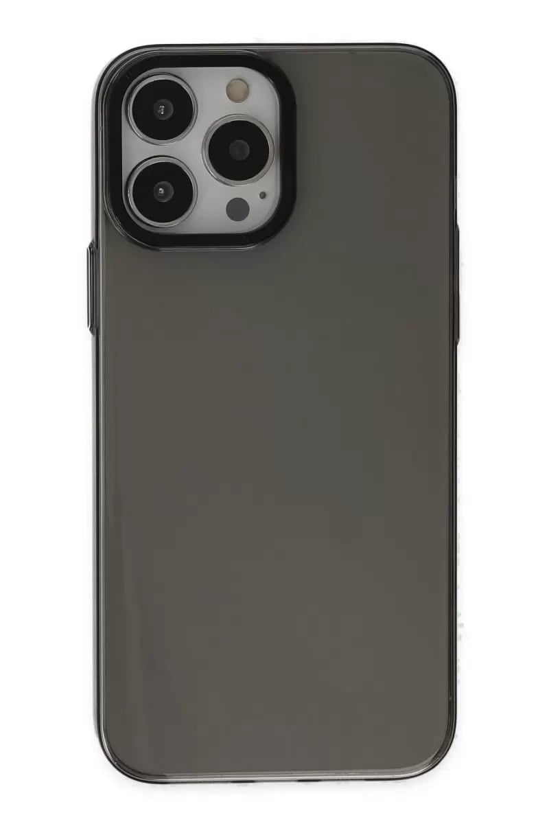 Apple iPhone 13 Pro Max Kılıf Anka PC Sert Metal Kapak - Siyah