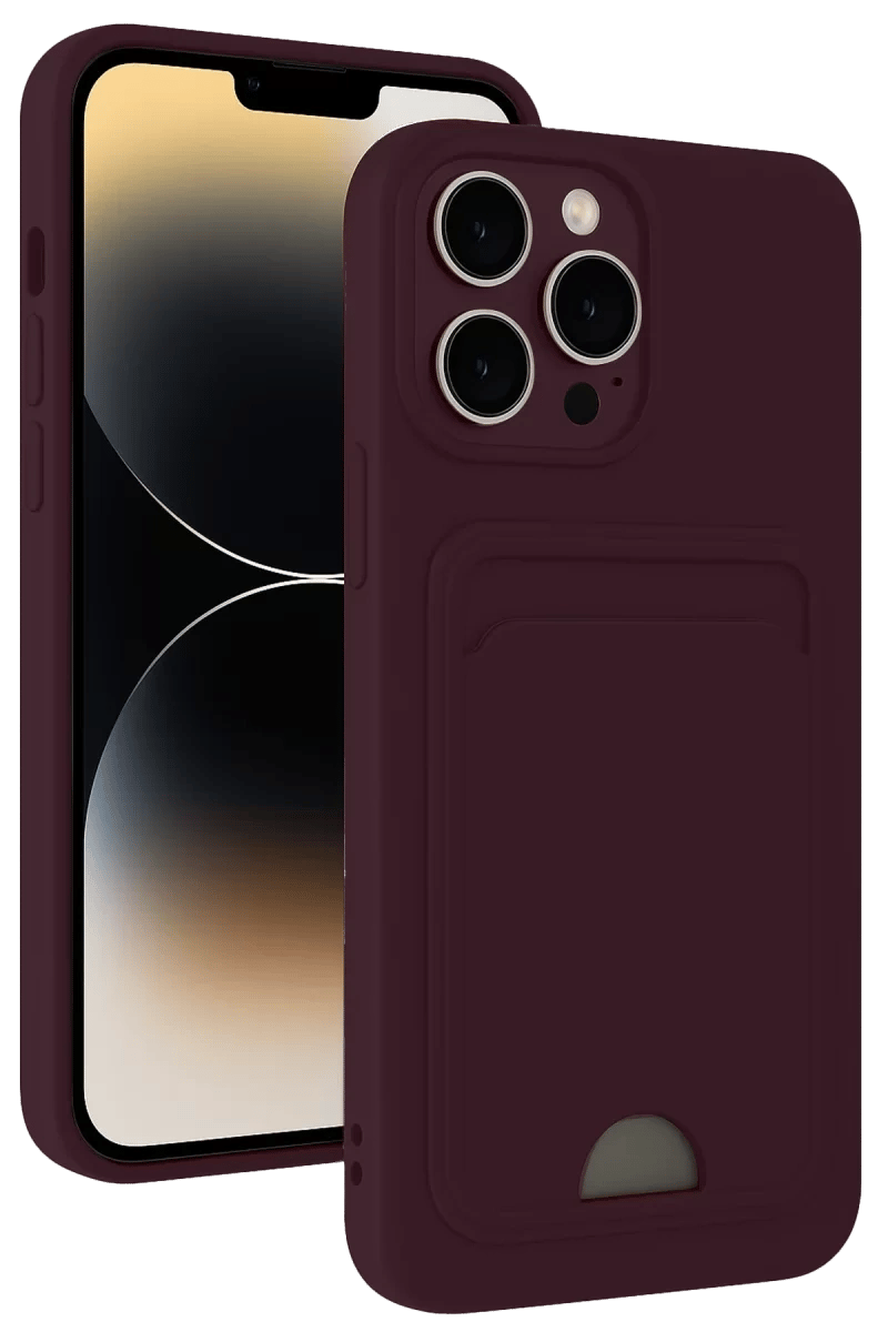Apple iPhone 13 Pro Max Kılıf Kelvin Kartvizitli Silikon - Derin Mor