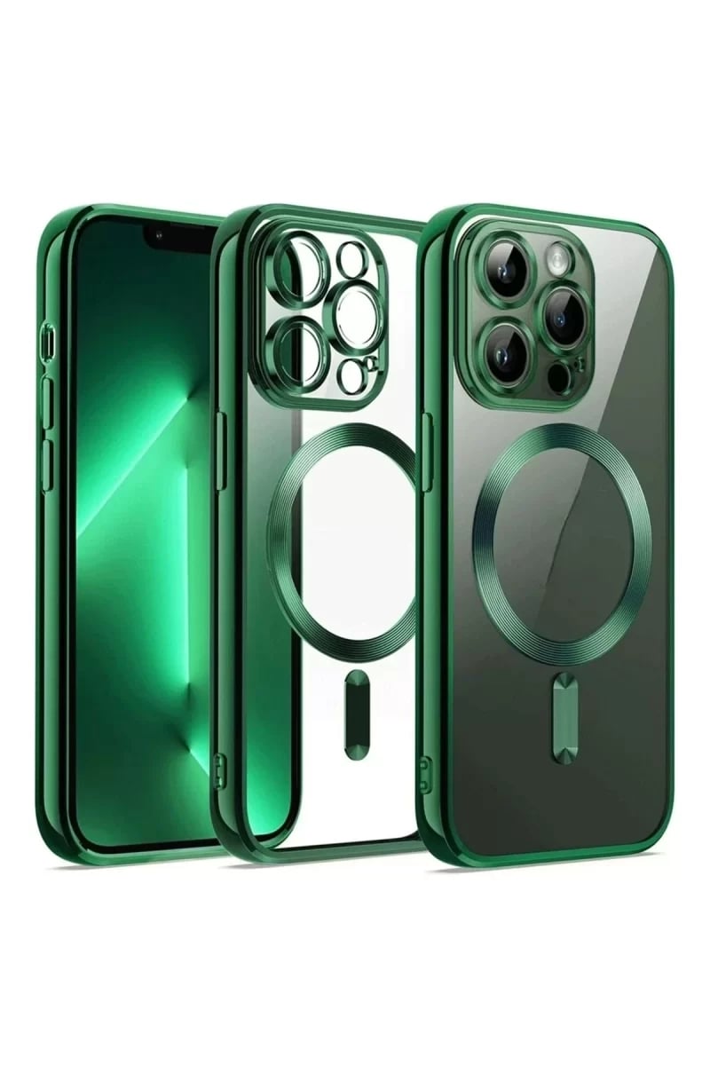 Apple iPhone 13 Pro Max Kılıf Kross Magneticsafe Kapak - Koyu Yeşil