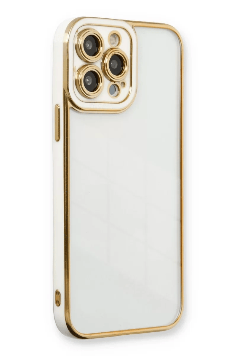 Apple iPhone 13 Pro Max Kılıf Liva Lens Silikon - Beyaz
