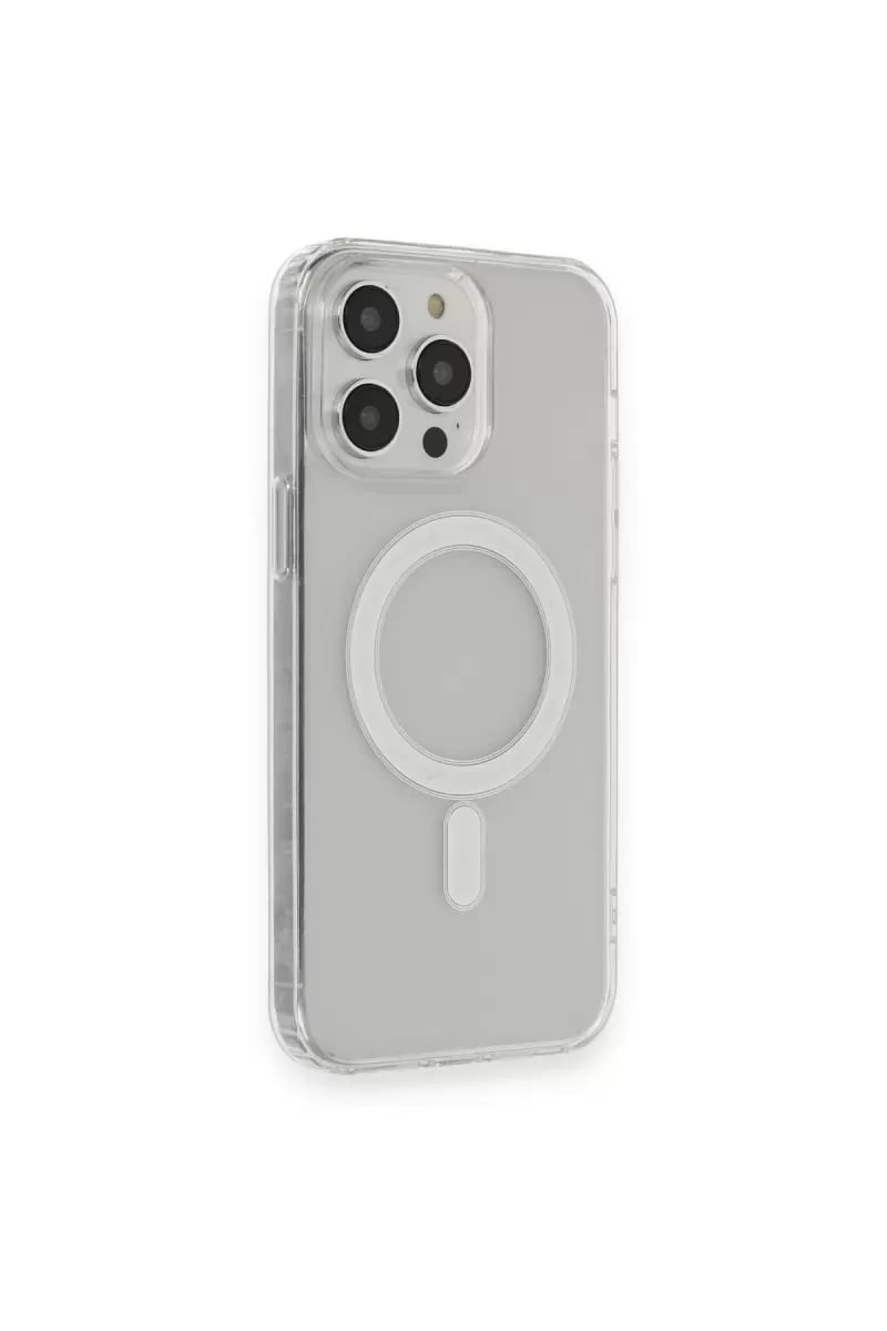 Apple iPhone 13 Pro Max Kılıf Matte Şeffaf Magneticsafe - Şeffaf