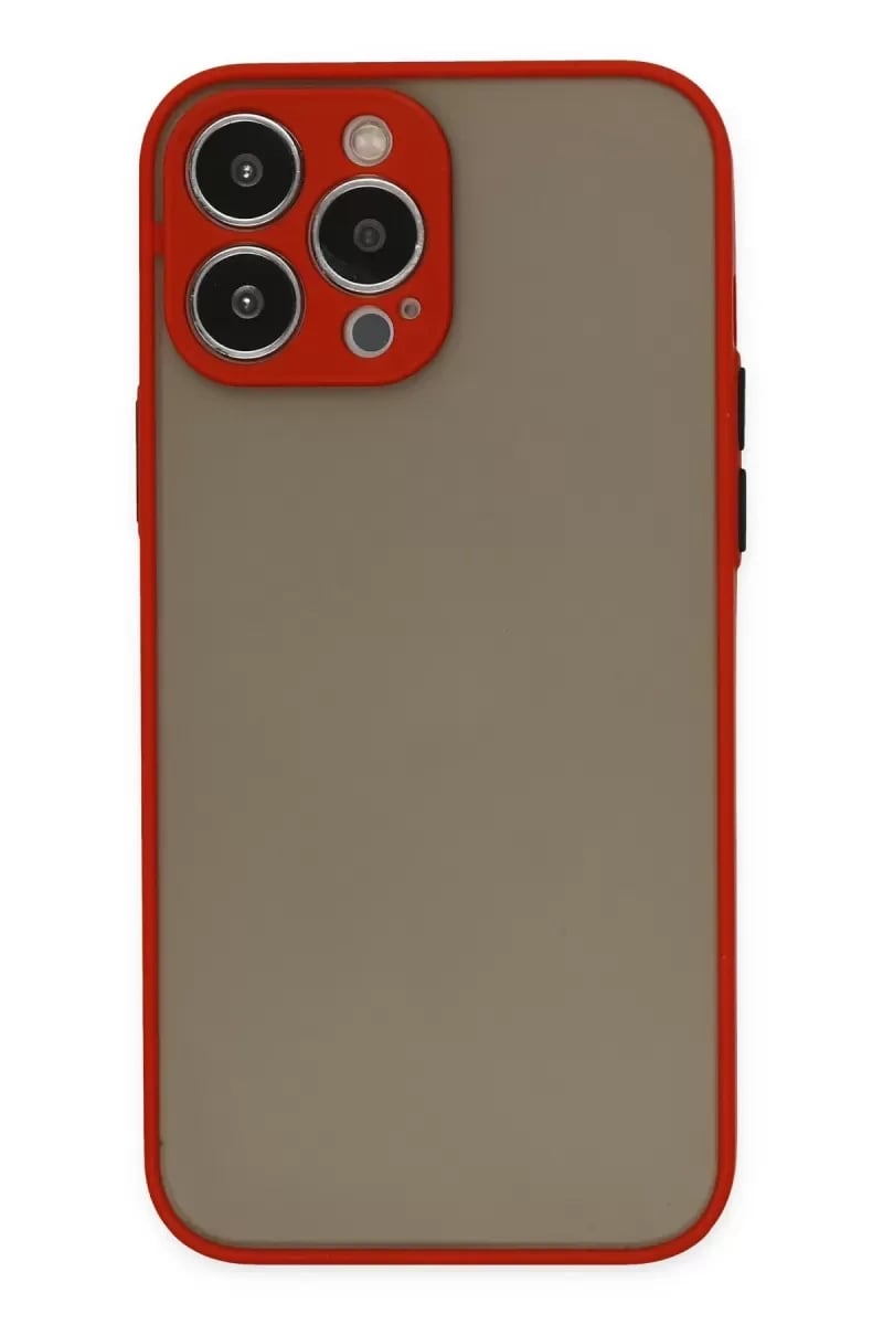 Apple iPhone 13 Pro Max Kılıf Montreal Silikon Kapak - Kırmızı