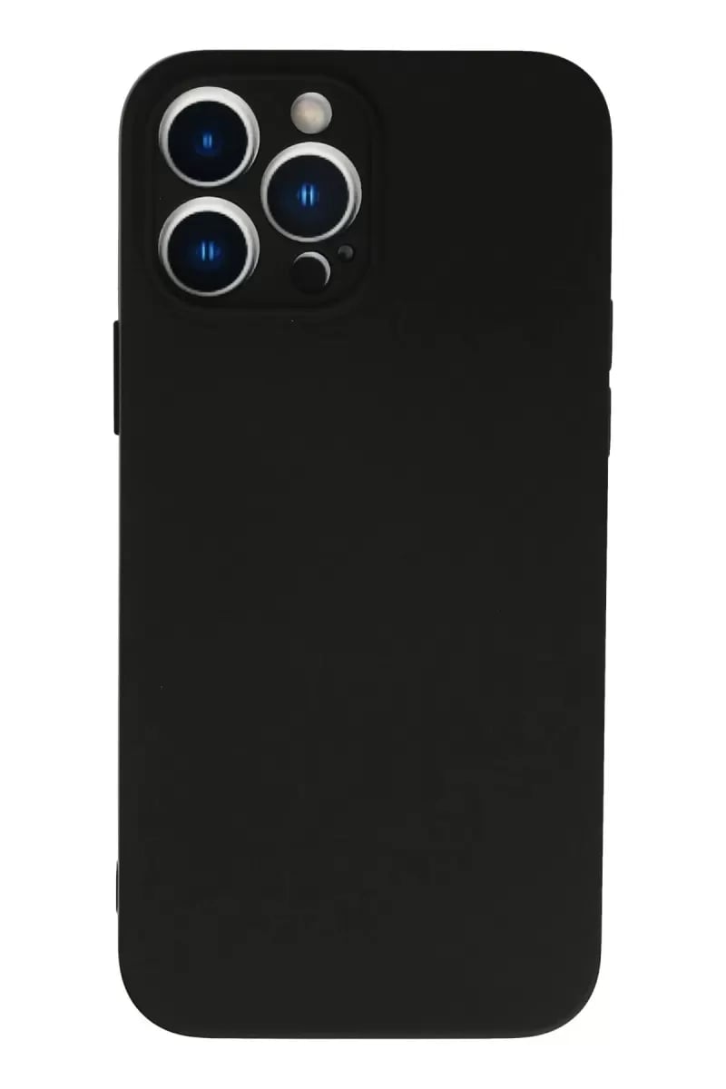 Apple iPhone 13 Pro Max Kılıf Nano içi Kadife Silikon - Siyah