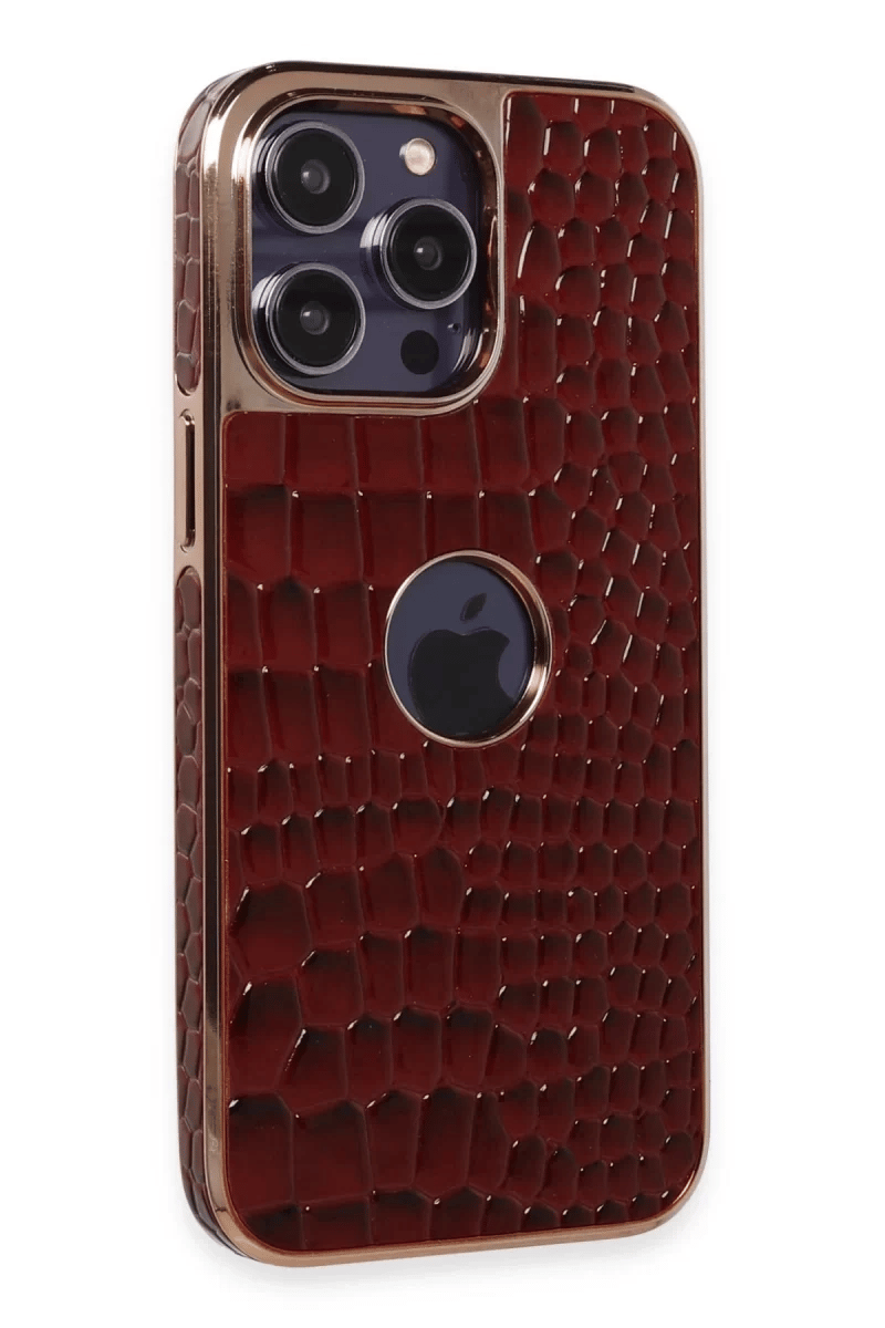 Apple iPhone 13 Pro Max Kılıf Snake Kapak - Bordo