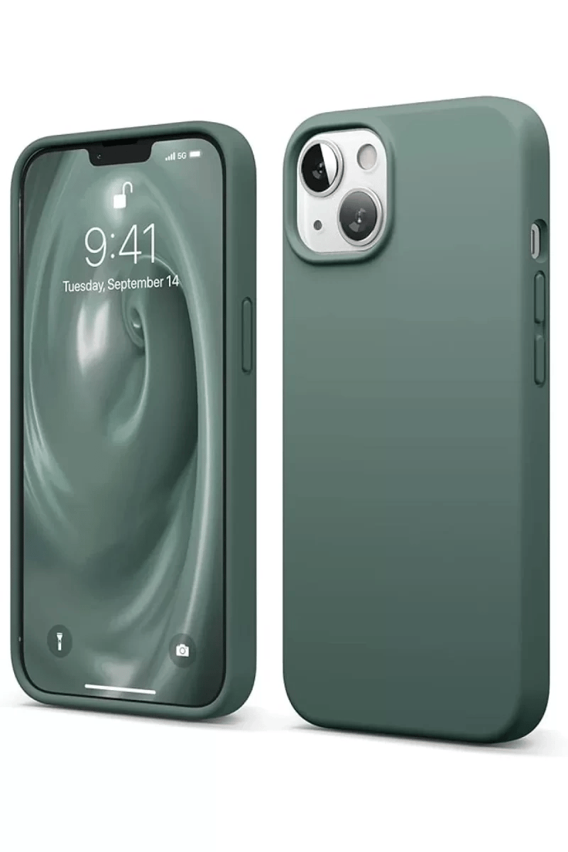 Apple iPhone 14 Kılıf First Silikon - Koyu Yeşil