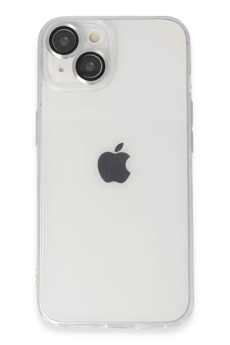 Apple iPhone 14 Kılıf Luko Lens Silikon - Gümüş