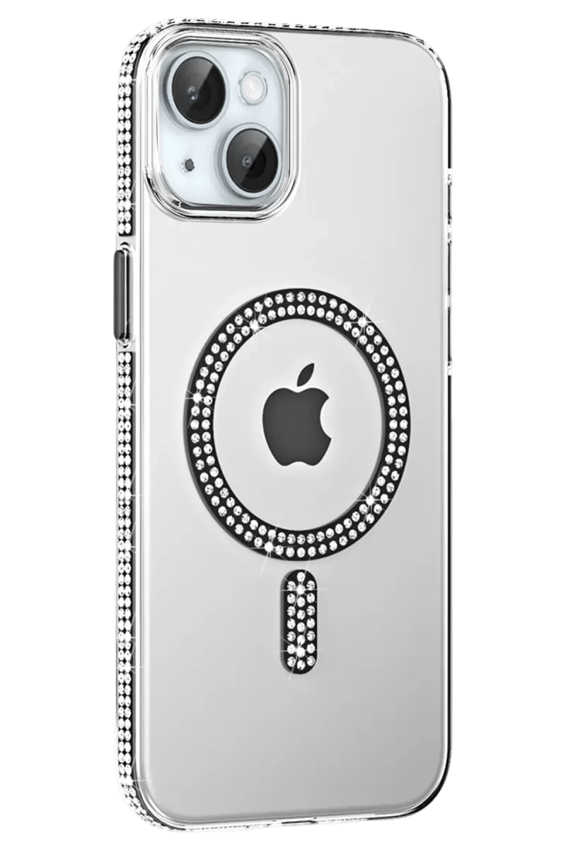 Apple iPhone 14 Move Taşlı Magsafe Kapak - Siyah