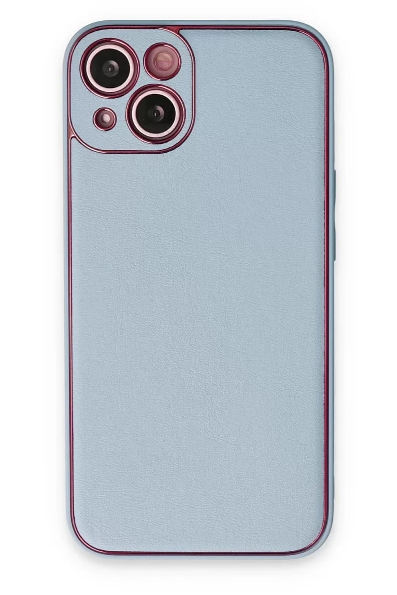 Apple iPhone 14 Plus Kılıf Coco Deri Silikon Kapak - Sky Blue