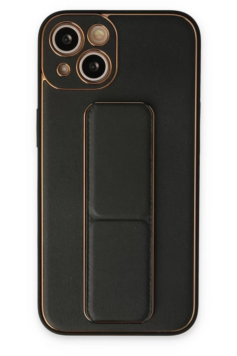 Apple iPhone 14 Plus Kılıf Coco Deri Standlı Kapak - Siyah