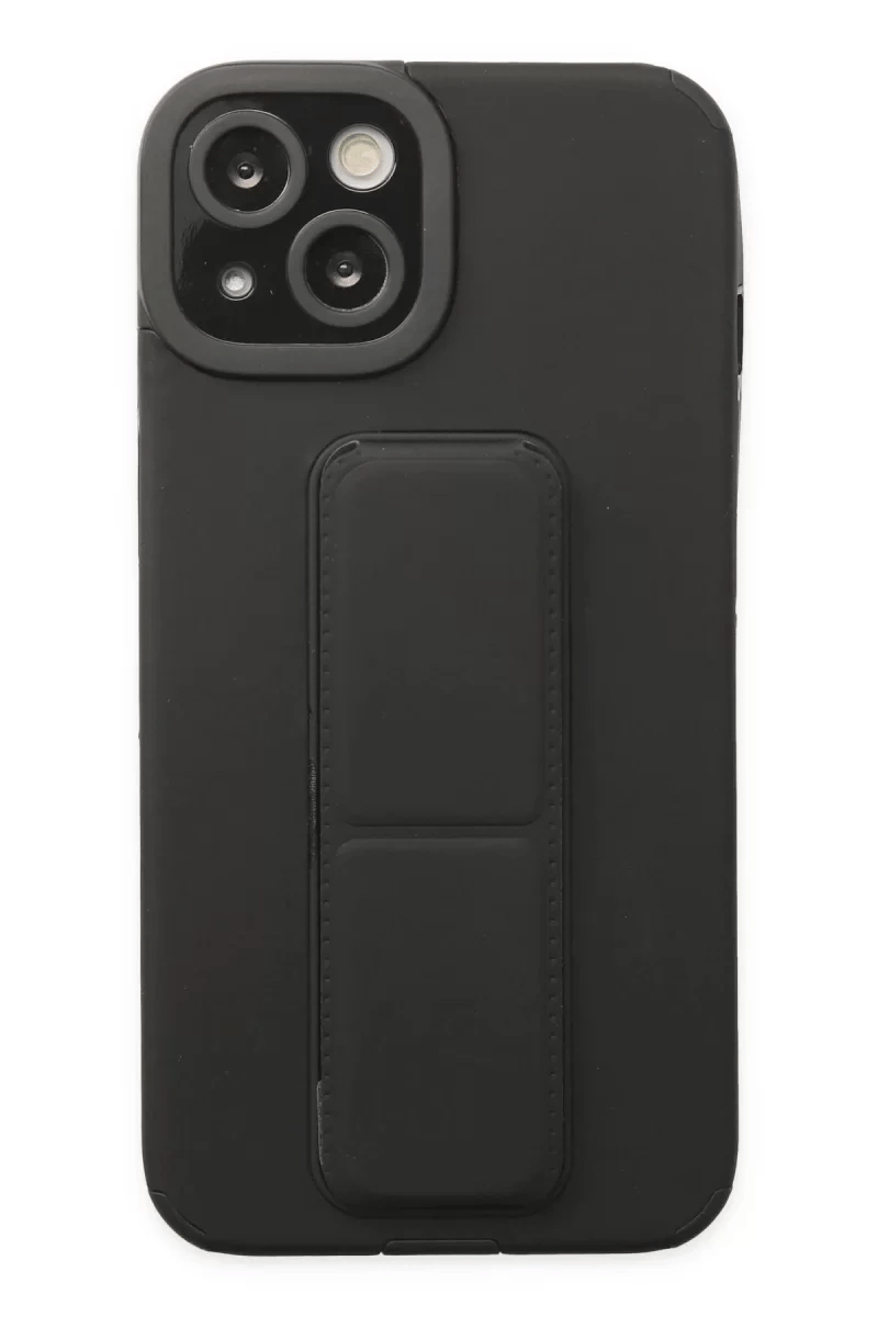 Apple iPhone 14 Plus Kılıf Mega Standlı Silikon - Siyah