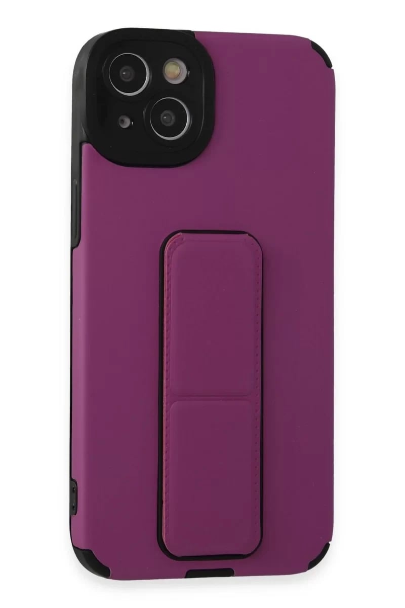 Apple iPhone 14 Plus Kılıf Mega Standlı Silikon - Mor