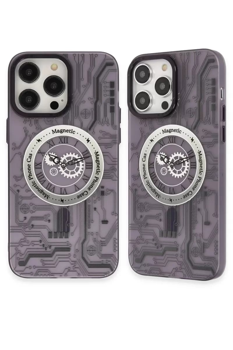 Apple iPhone 14 Pro Kılıf Apollo Magneticsafe Desenli Kapak - Apollo Mor - 5
