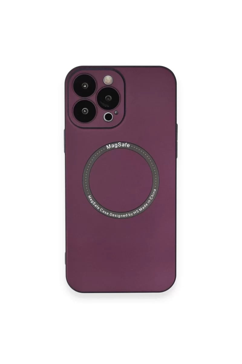 Apple iPhone 14 Pro Kılıf Jack Magneticsafe Lens Silikon - Mürdüm