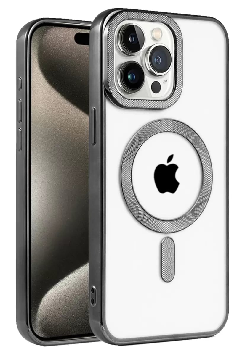 Apple iPhone 14 Pro Kılıf Kronos Magsafe Kapak - Siyah