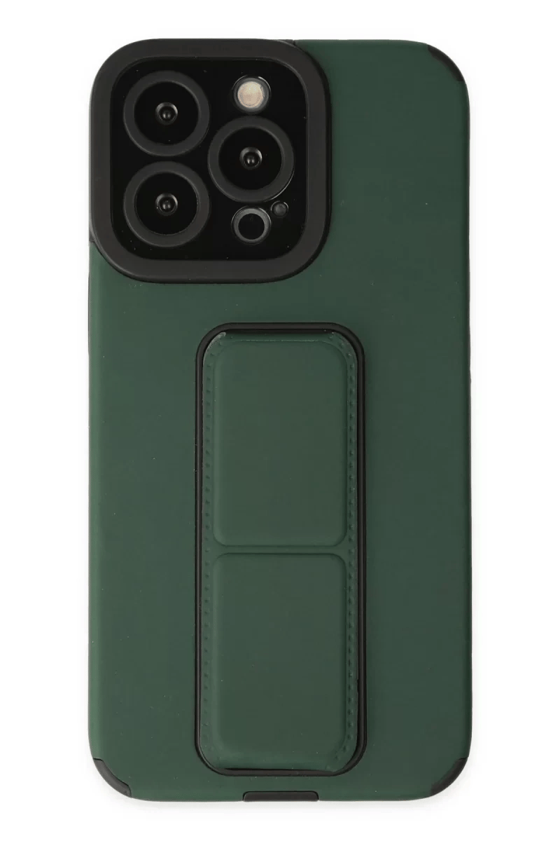 Apple iPhone 14 Pro Kılıf Mega Standlı Silikon - Yeşil