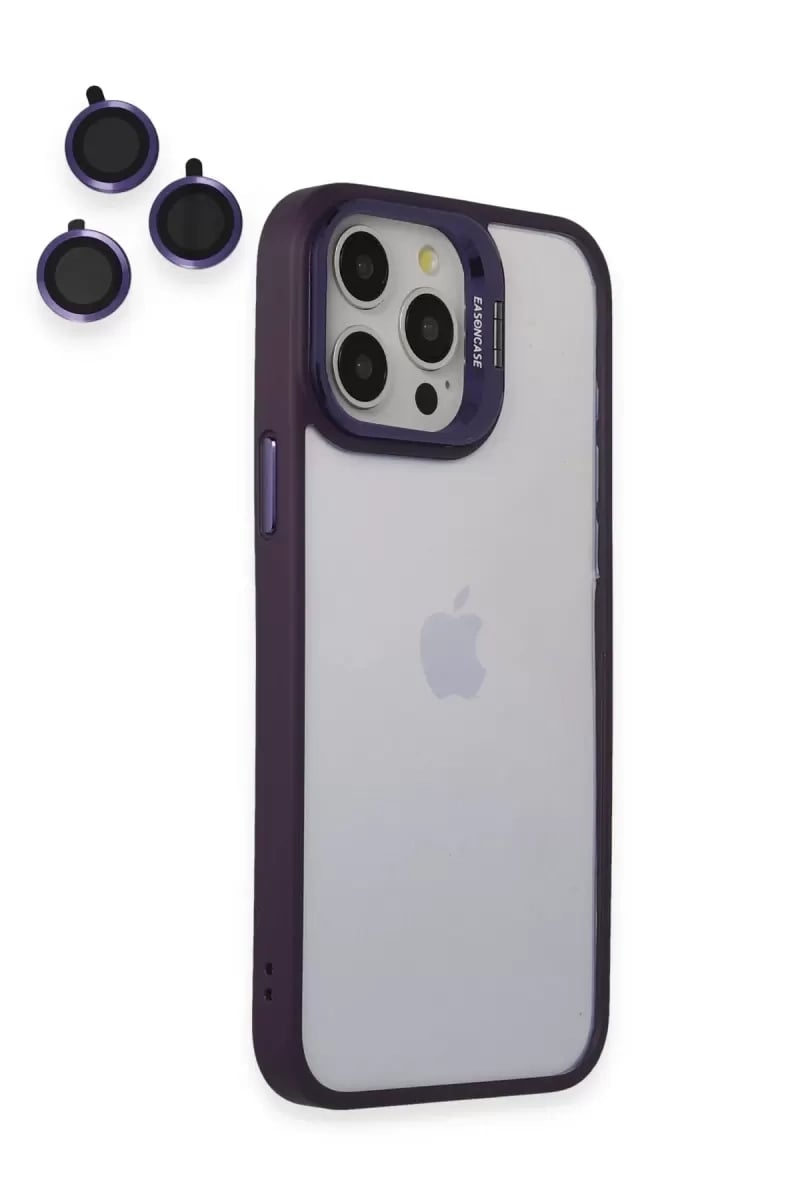 Apple iPhone 14 Pro Kılıf Roblox Lens Standlı Kapak - Mor