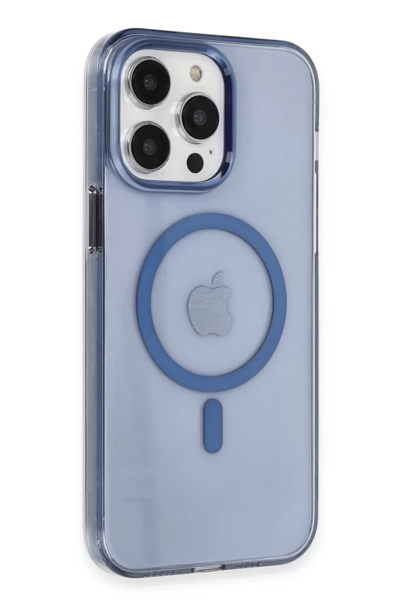 Apple iPhone 14 Pro Kılıf Tron Şeffaf Magsafe Kapak - Mavi