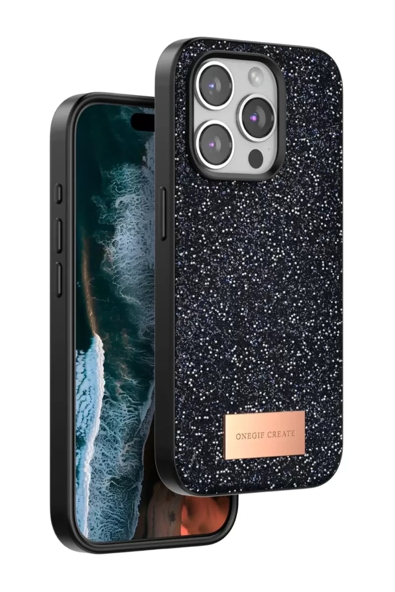 Apple iPhone 14 Pro Max Bright Simli Kapak - Siyah