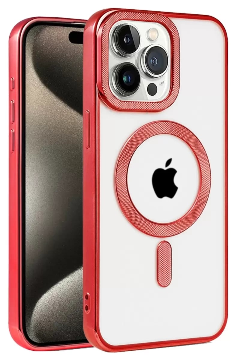 Apple iPhone 14 Pro Max Kılıf Kronos Magsafe Kapak - Kırmızı