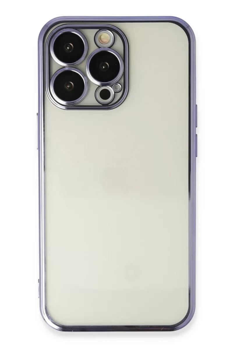 Apple iPhone 14 Pro Max Kılıf Lensli Silikon - Mor