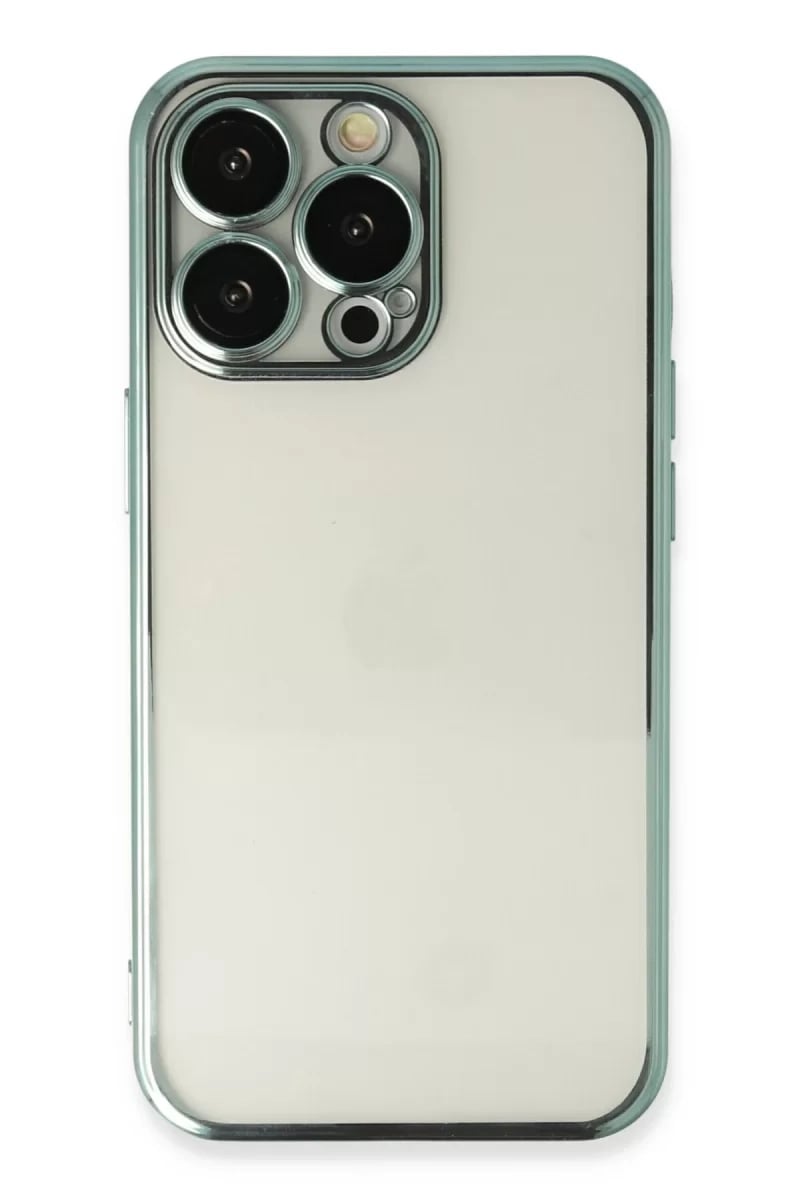 Apple iPhone 14 Pro Max Kılıf Lensli Silikon - Yeşil