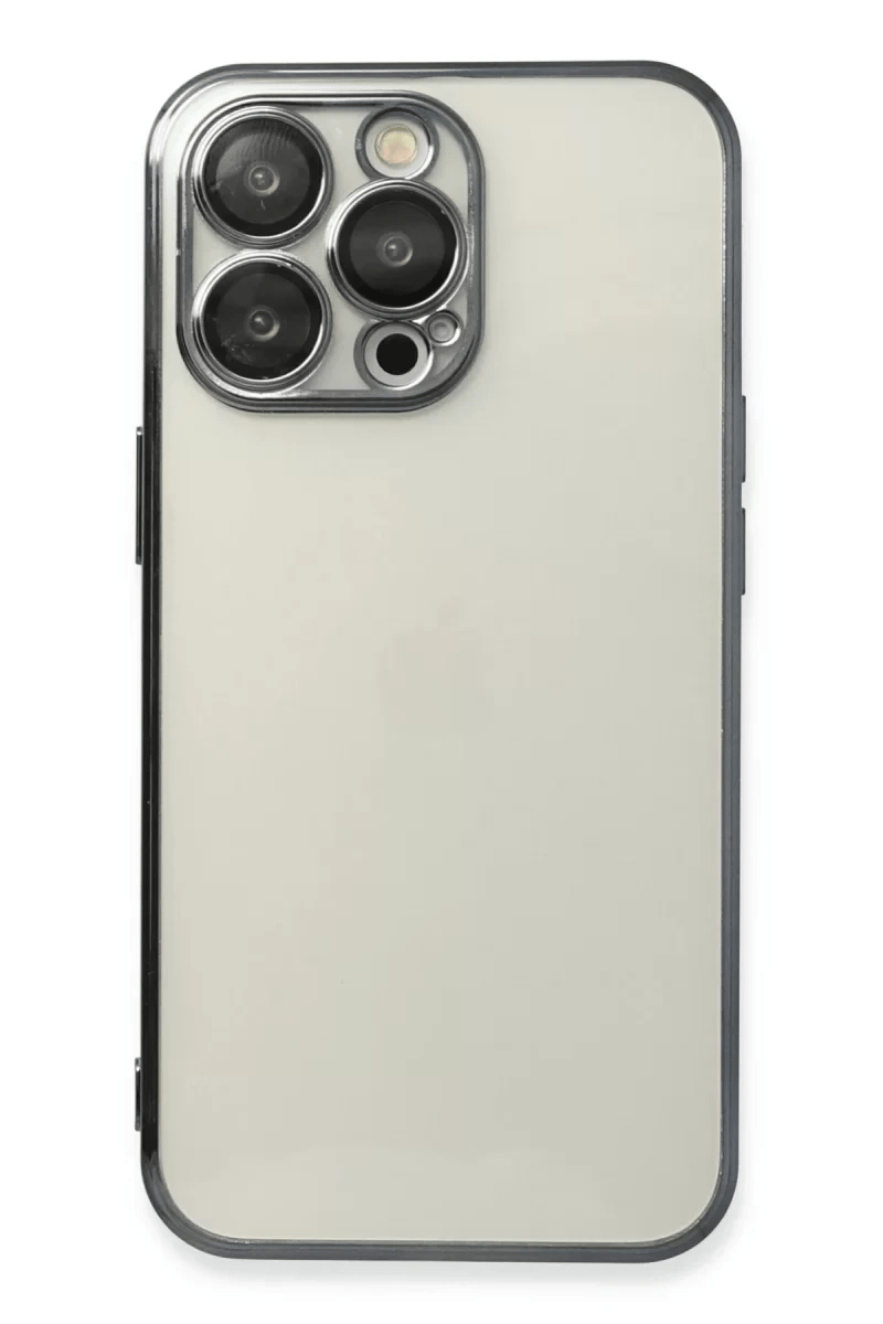 Apple iPhone 14 Pro Max Kılıf Lensli Silikon - Siyah