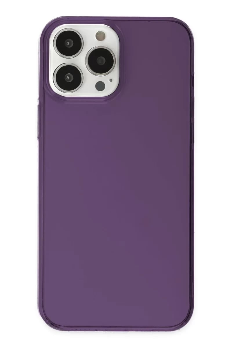 Apple iPhone 14 Pro Max Kılıf Pc Sert Şeffaf Kapak - Mor