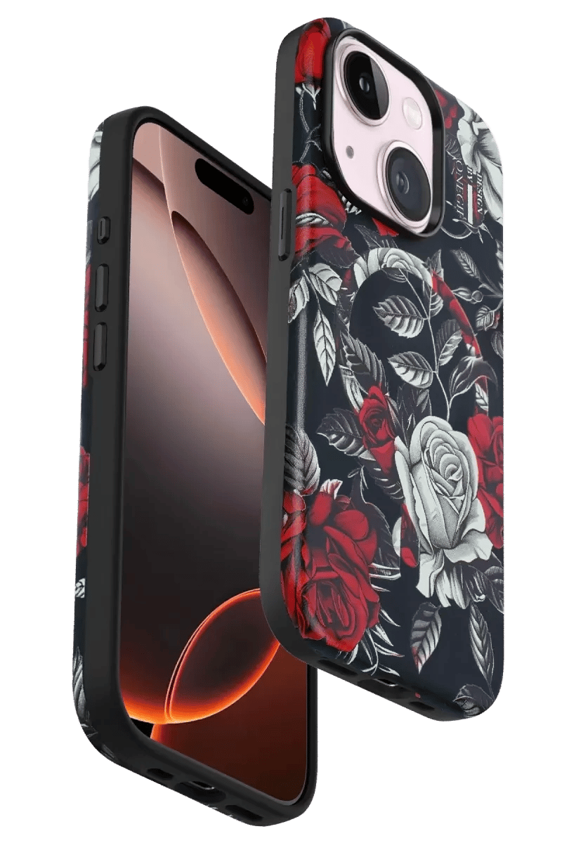 Apple iPhone 15 Plus Flower Series Magsafe Kapak - Siyah