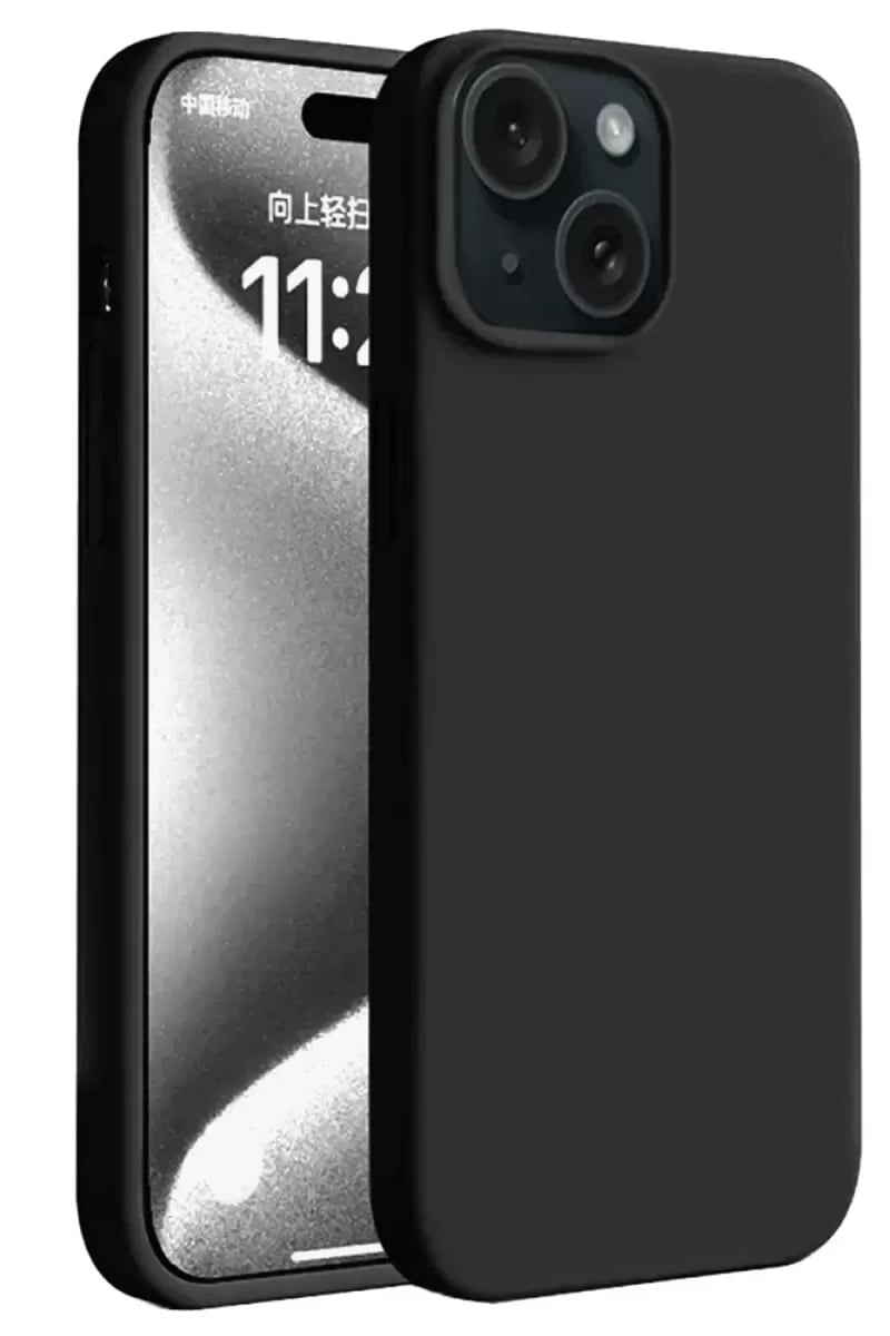 Apple iPhone 15 Plus Kılıf First Silikon - Siyah
