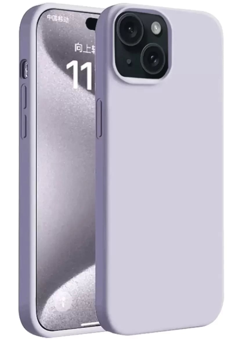 Apple iPhone 15 Plus Kılıf First Silikon - Lila