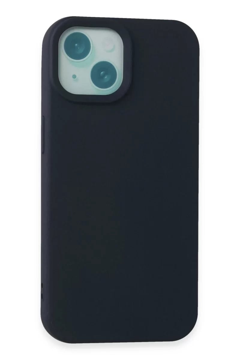Apple iPhone 15 Plus Kılıf Nano içi Kadife Silikon - Lacivert