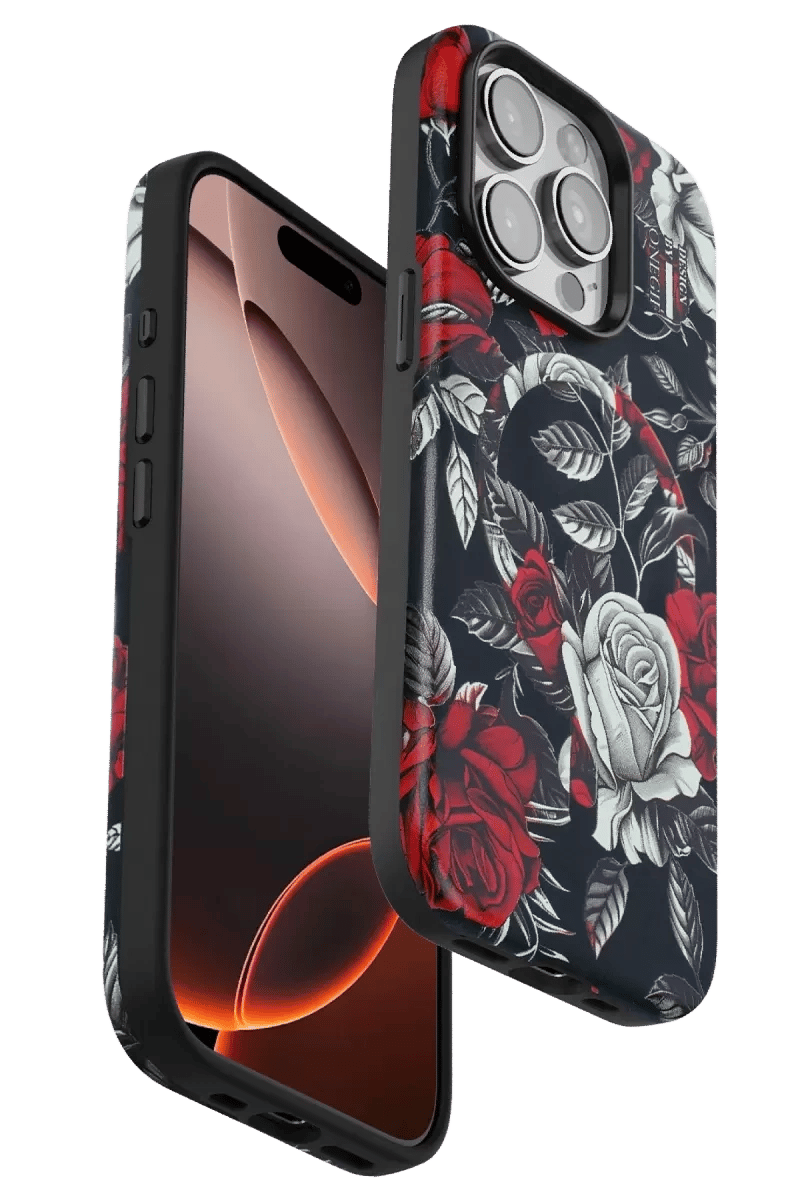 Apple iPhone 15 Pro Flower Series Magsafe Kapak - Siyah