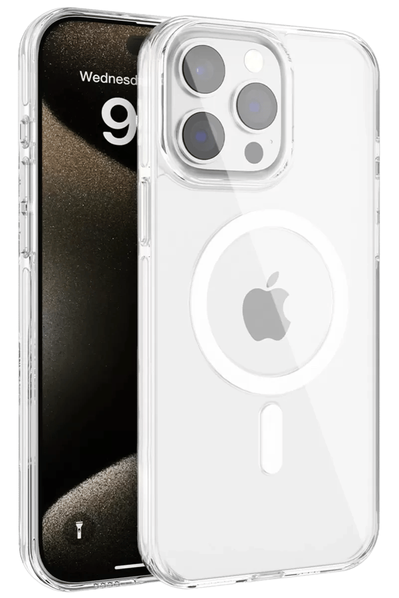 Apple iPhone 15 Pro Gleam PC Sert Magsafe Kılıf - Şeffaf